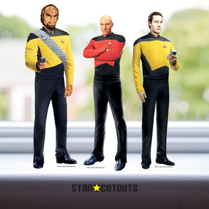 SC4713 Star Trek Next Generation Shelf Top Pack Picard, Worf, Data Cardboard Cutouts  Height 29cm
