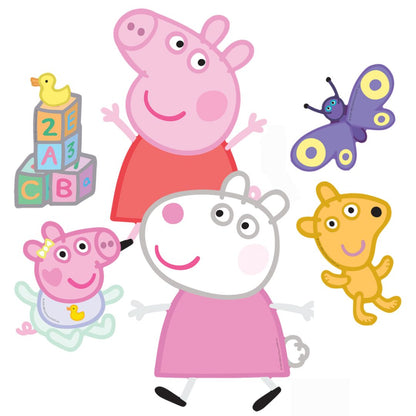 SC4866 Peppa Pig, Baby Evie and Suzy Sheep Wall Decoration Pack Cardboard Cutouts Height 44cm