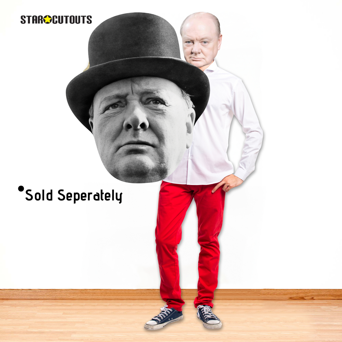 GH015 Winston Churchill Giant Head Cardboard Cut Out Height 73cm