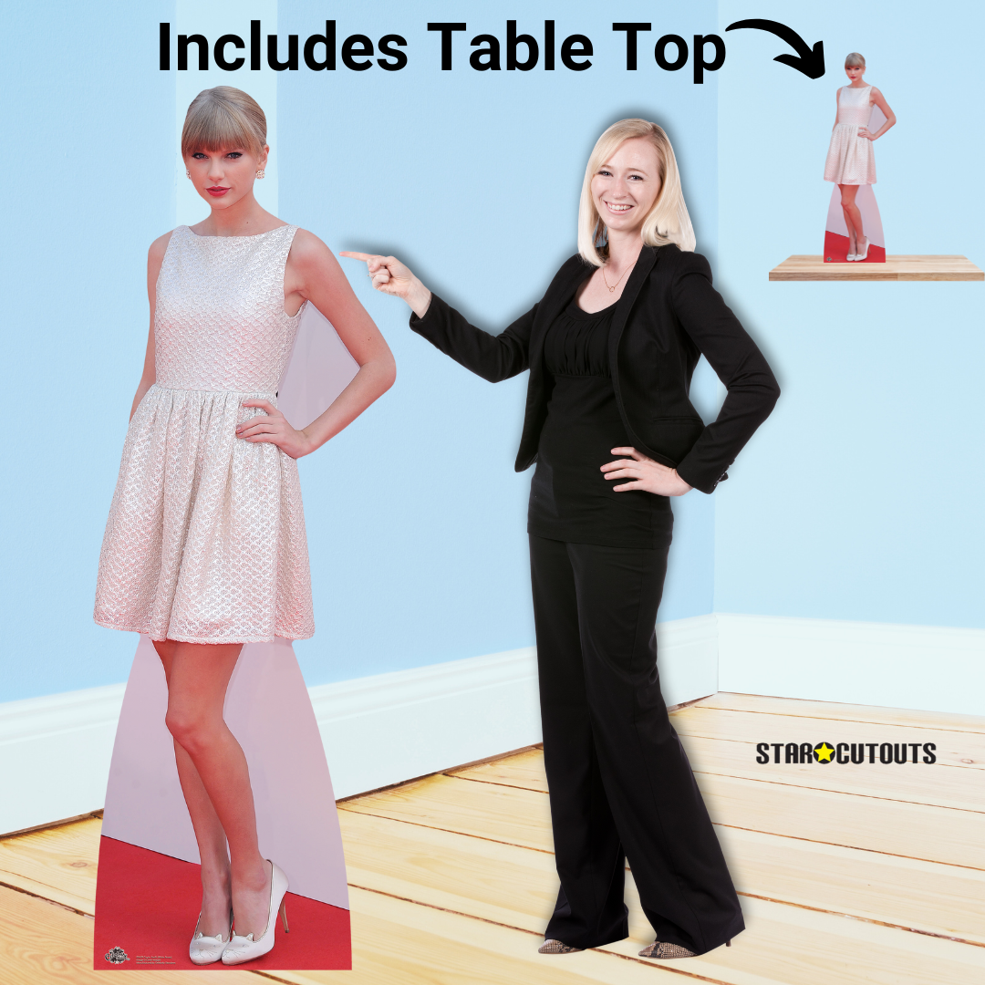 CS670 Taylor Swift (White Dress) Height 182cm Lifesize Cardboard Cut Out With Mini