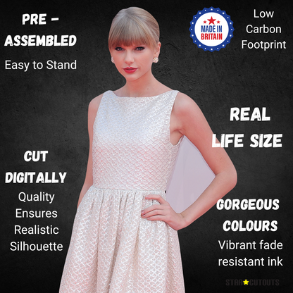 CS670 Taylor (White Dress) Height 182cm Lifesize Cardboard Cut Out With Mini