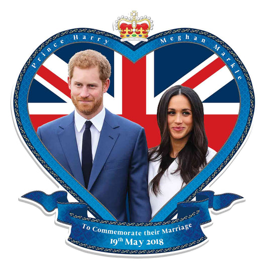 WA050 Royal Wedding Commemoration Wall Cut Out Prince Harry & Meghan Markle Height 62cm