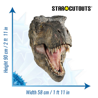 WA058 T-Rex Wall Art Dinosaur Jurassic World Rebirth   Cardboard Cut Out Height 90cm