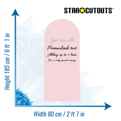 XQ002 Blush Pink Sailboard Cardboard Cut Out Height 185cm Width 80cm