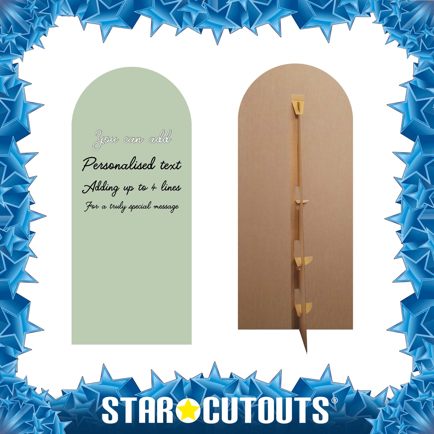 XQ004 Sage Green Sailboard Cardboard Cut Out Height 185cm Width 80cm