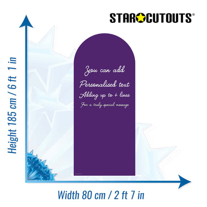XQ014 Royal Purple Sailboard Cardboard Cut Out Height 185cm Width 80cm