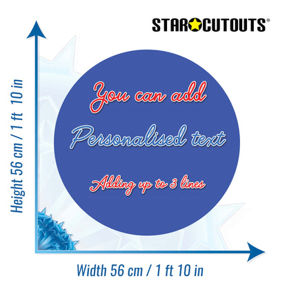 Primary Blue Circle Signs Personalise Choose Size and Material