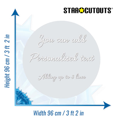 XQ015-x-l-006 Large Correx Circle - Silver Blue Height 96 cm Width 96 cm