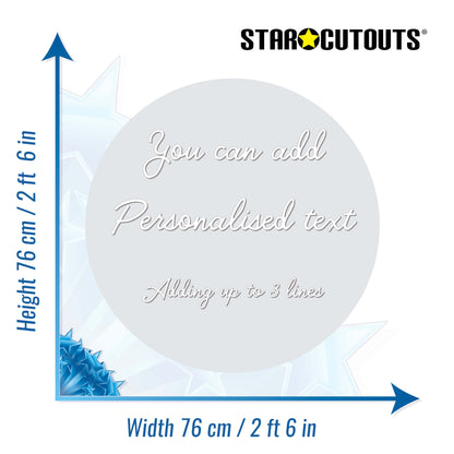 Silver Blue Circle Signs Personalise Choose Size and Material