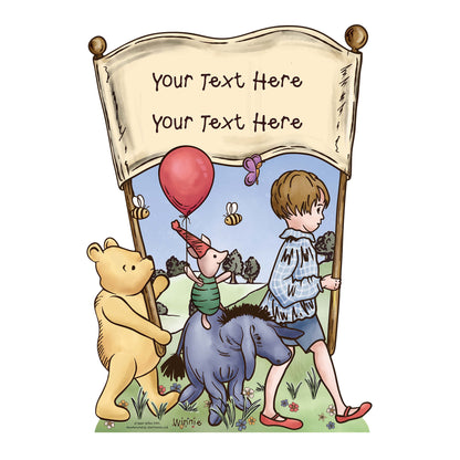 XQ023 Winnie Pooh Bear Celebration Banner - Personalise