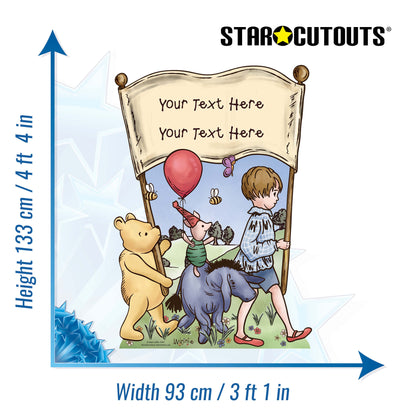 XQ023 Winnie Pooh Bear Celebration Banner - Personalise