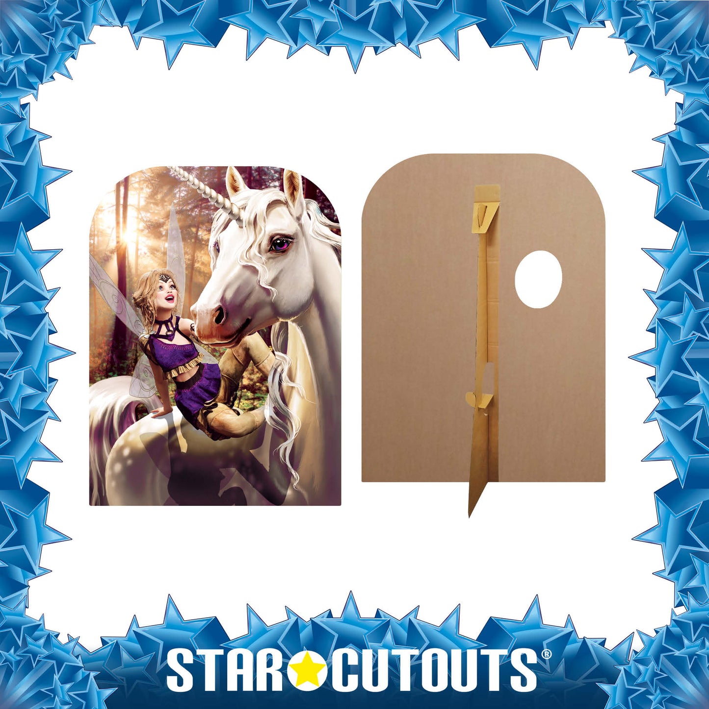 SC1081 Unicorn & Fairy Fantasy Land Child Size Stand-in Cardboard Cut Out Height 131cm