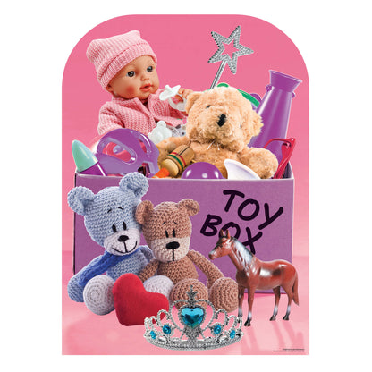 SC1089 Girls Toy Box Child Stand-in Cardboard Cut Out Height 131cm