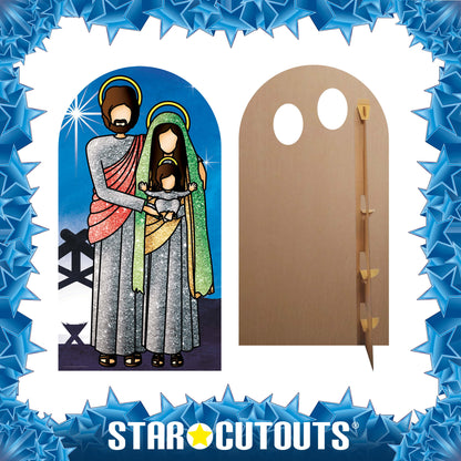 SC1237 Nativity Jesus, Mary and Baby Jesus Adult Stand-in Cardboard Cut Out Height 174cm