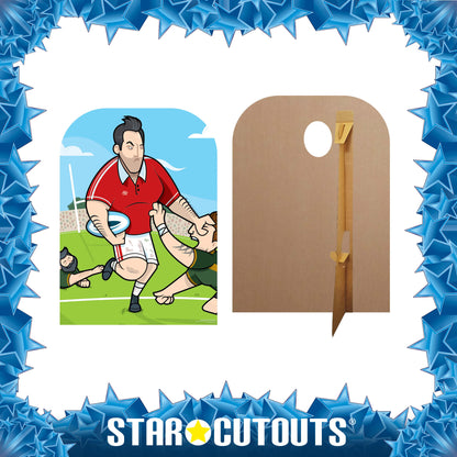 SC1452 Rugby Superstar Child Size Stand In Cardboard Cut Out Height 130cm