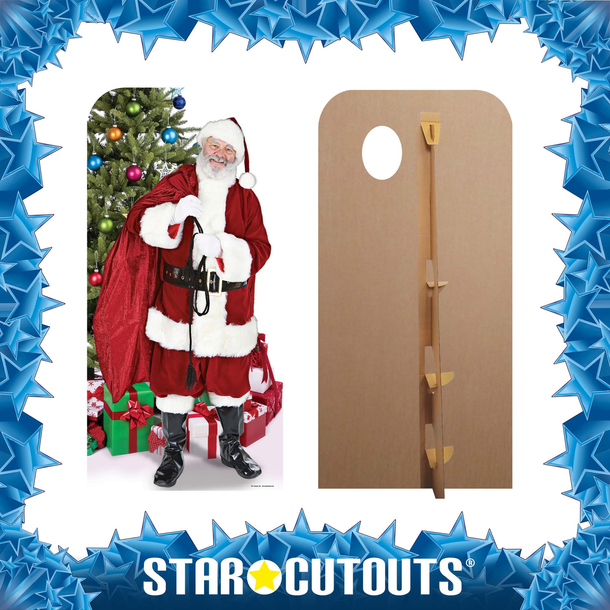 SC173 Father Christmas 'Stand-In' Cardboard Cut Out Height 186cm - Star Cutouts