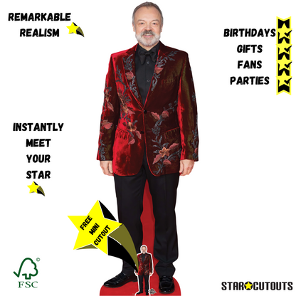 CS1094 Graham Norton Height 174cm Lifesize Cardboard Cut Out With Mini