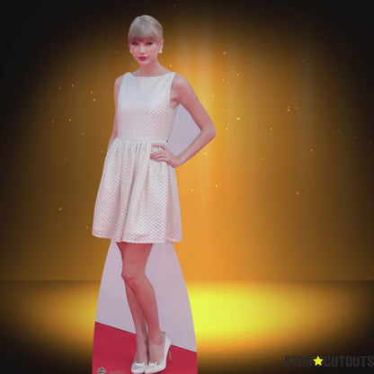 CS670 Taylor (White Dress) Height 182cm Lifesize Cardboard Cut Out With Mini