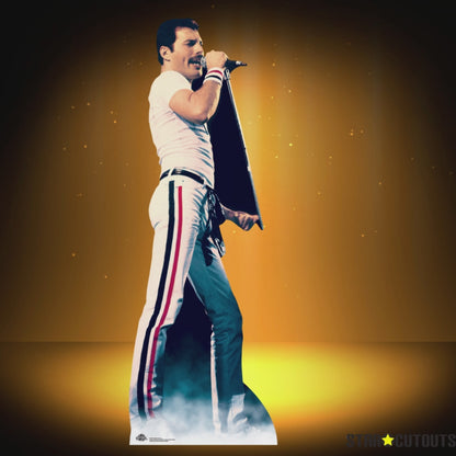 CS700 Freddie Mercury On Stage Icon 1982 Red and Blue Stripes Height 184cm Lifesize Cardboard Cut Out With Mini