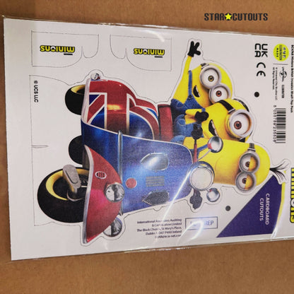SC4745 Minions British Invasion Three Small Cardboard Cutouts Shelf Top Pack  Height 28cm