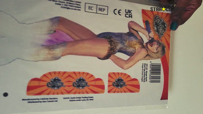 CS1191 T Singer Three Pack Shelf Top Cutout  Cardboard Cut Out Height 31cm