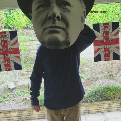 GH015 Winston Churchill Giant Head Cardboard Cut Out Height 73cm