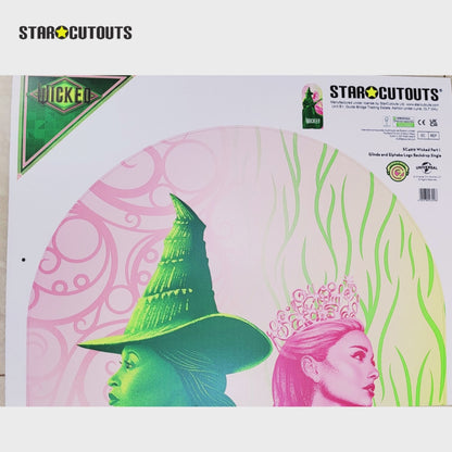 SC4619 Wicked Glinda and Elphaba Logo Backdrop Single  Cardboard Cut Out Height 185cm