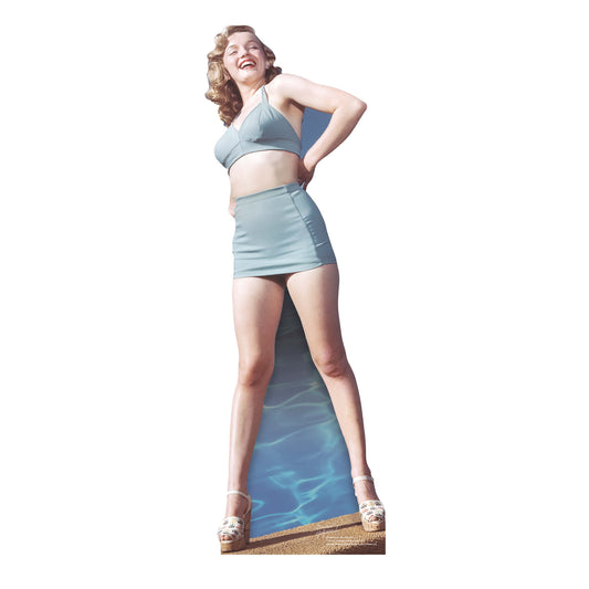 Marilyn Monroe Blue Bikini Cardboard Cut Out Height 170cm - Star Cutouts