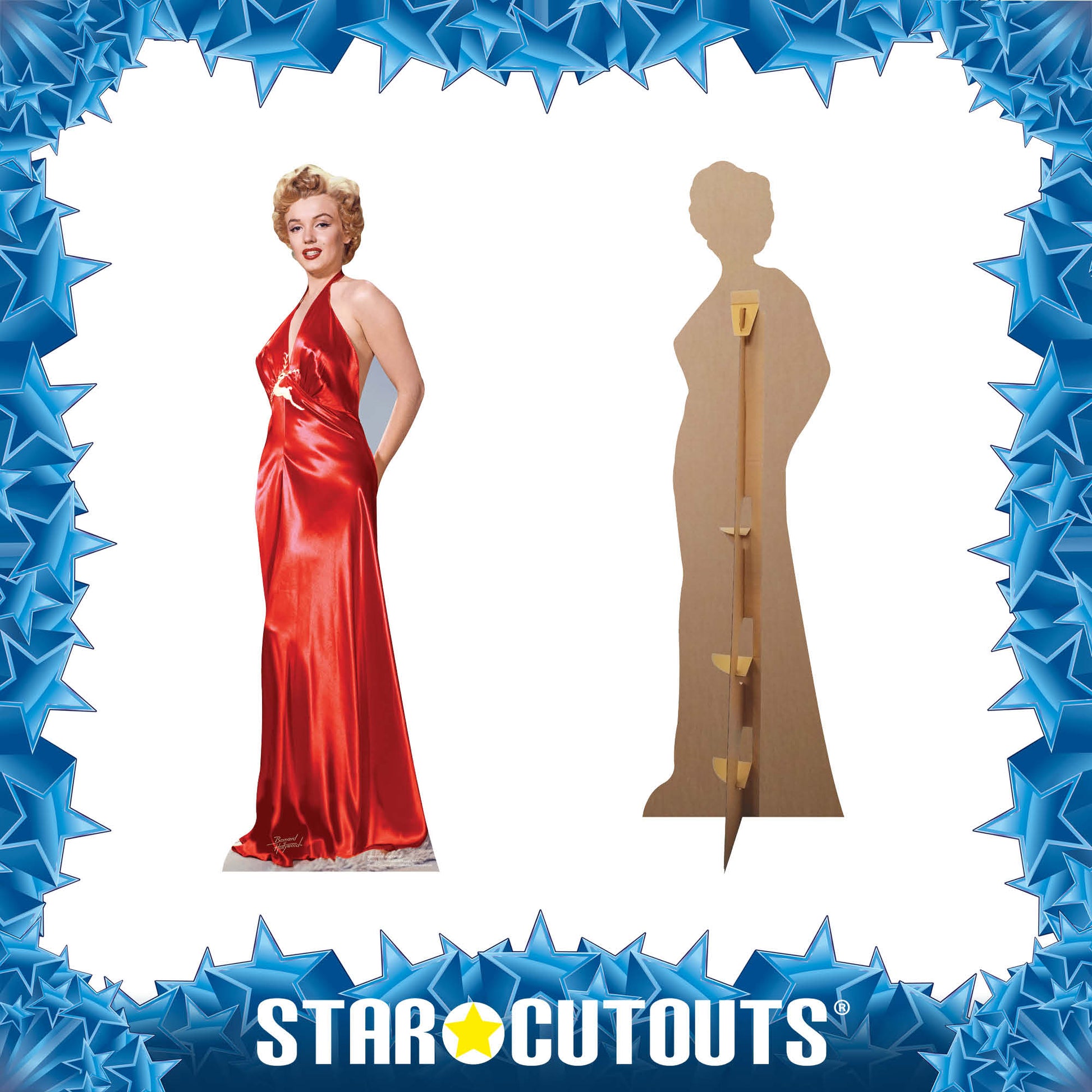 Marilyn Monroe Red Gown Cardboard Cut Out Height 177cm - Star Cutouts