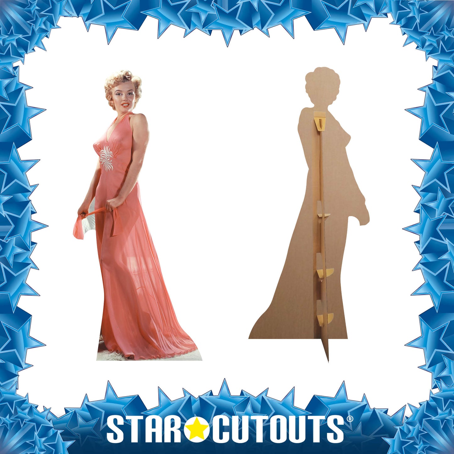 Marilyn Monroe Peach Night Gown Cardboard Cut Out Height 169cm - Star Cutouts