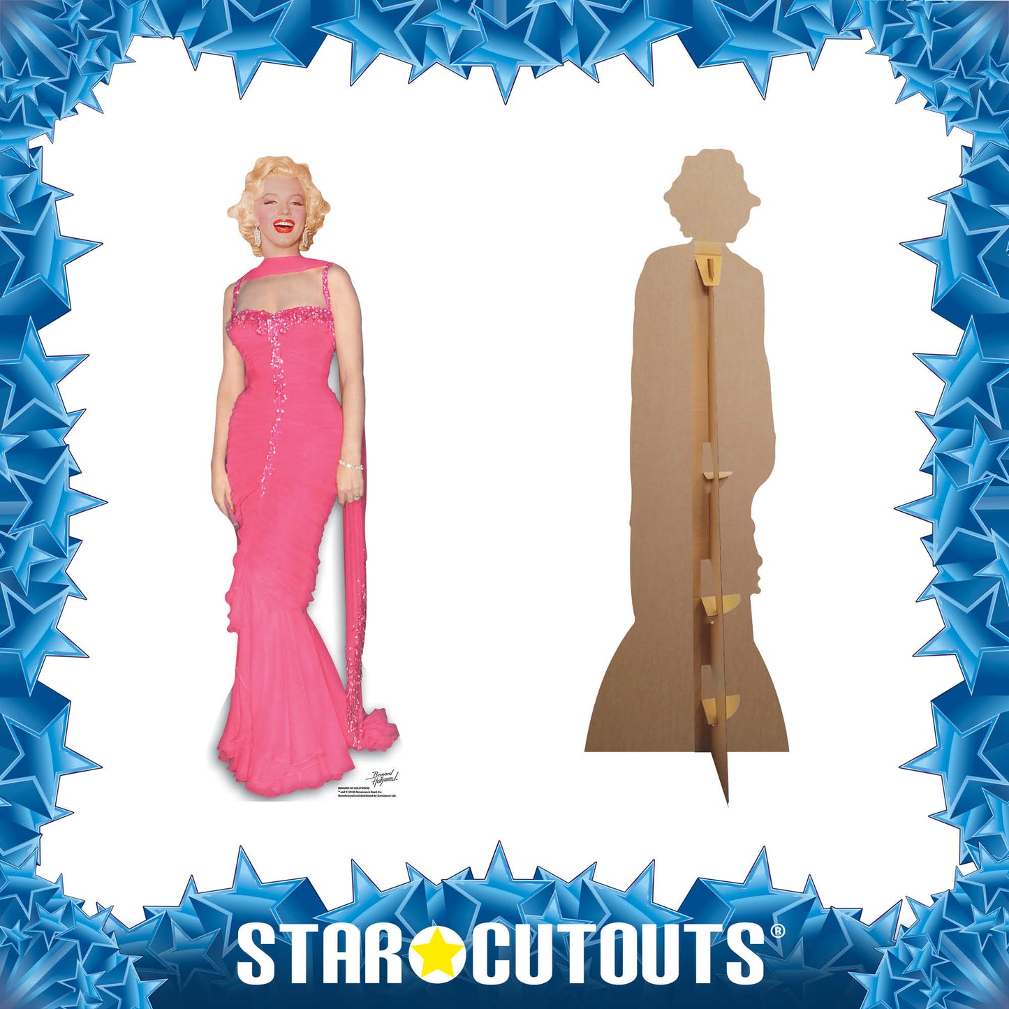 Marilyn Monroe Pink Evening Gown Cardboard Cut Out Height 181cm - Star Cutouts