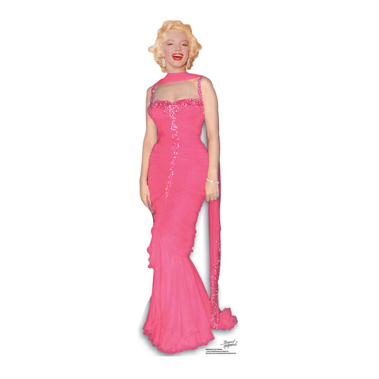 Marilyn Monroe Pink Evening Gown Cardboard Cut Out Height 181cm - Star Cutouts