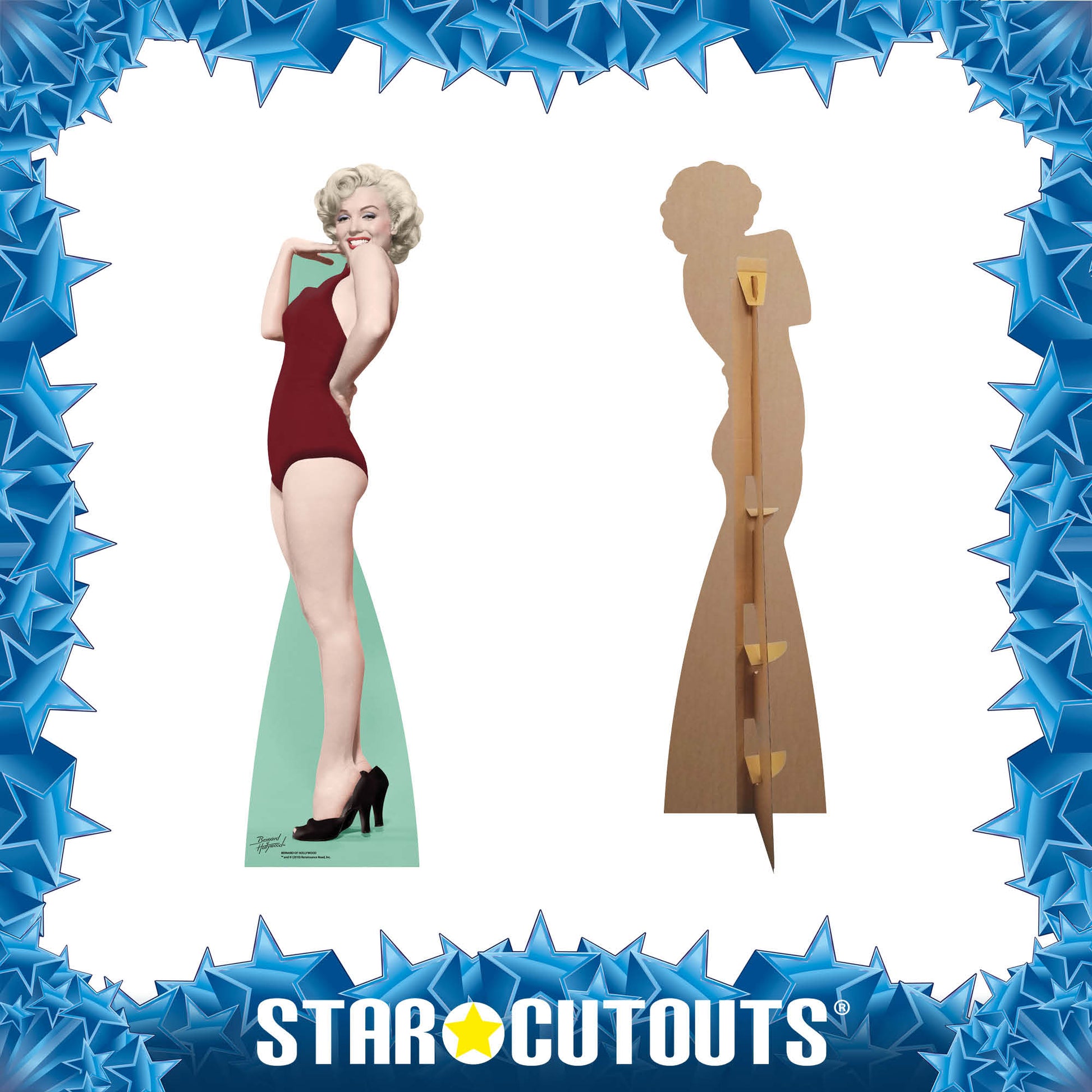 Marilyn Monroe Red Swim Suit Cardboard Cut Out Height 175cm - Star Cutouts
