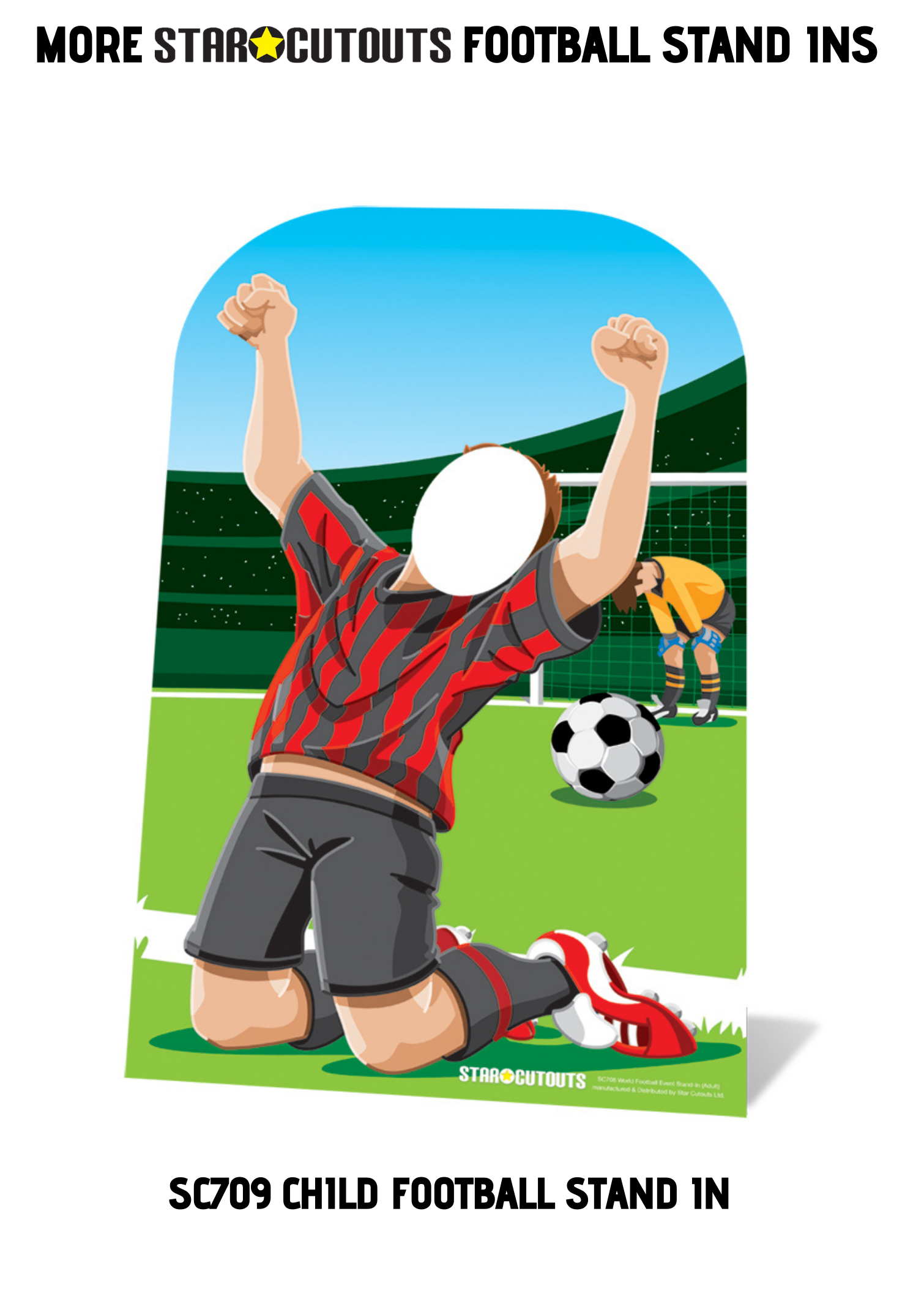 SC1168 Brazil World Cup Football Stand In Cardboard Cut Out Height 190cm