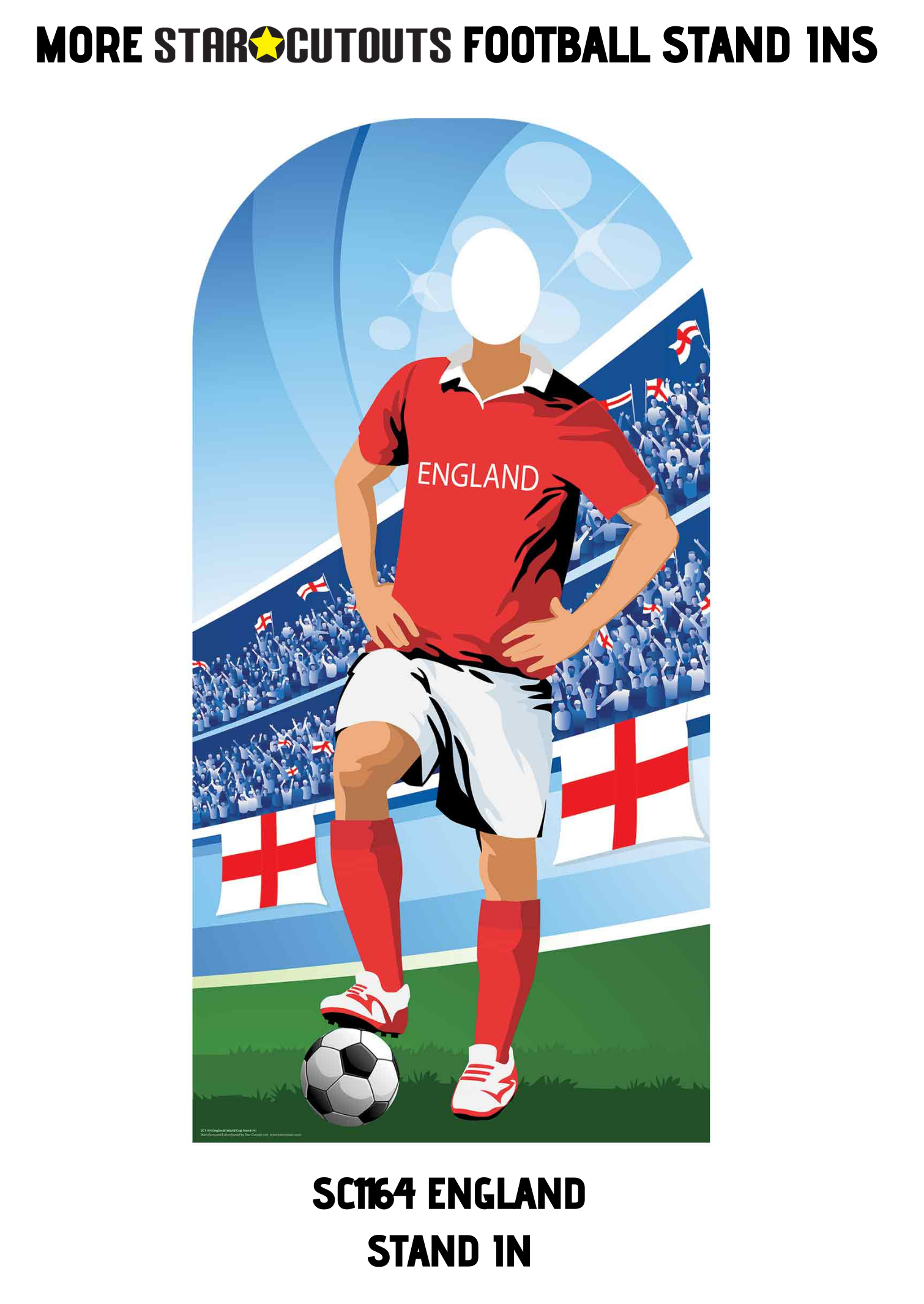 SC1173 Sweden World Cup Football Stand In Cardboard Cut Out Height 190cm