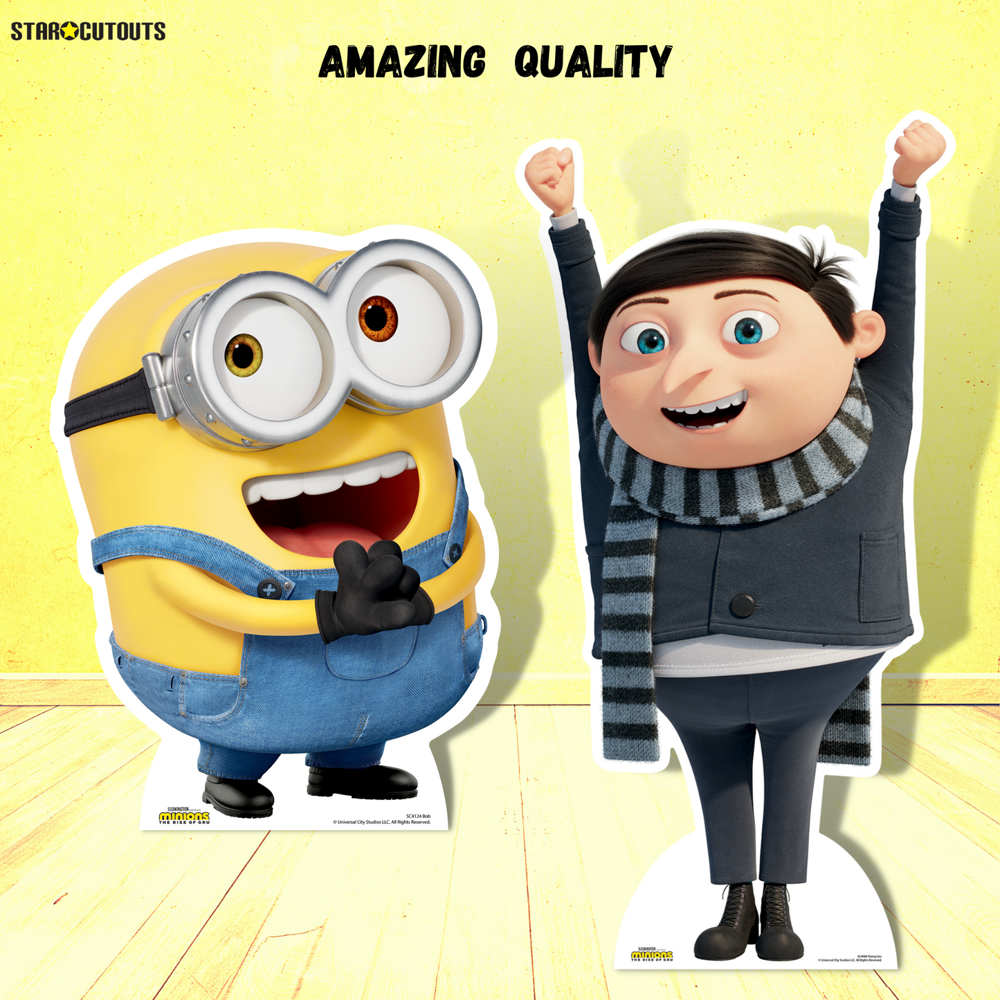 SC1036 Minions Group Pose Mischevious Cardboard Cut Out Height 92cm