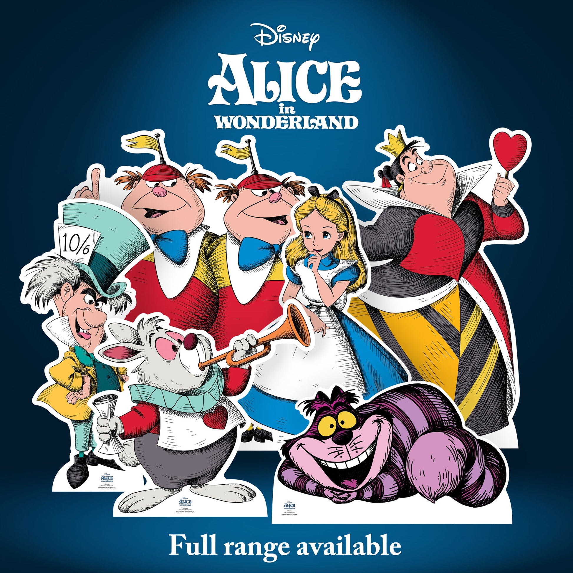 SC4246 Vintage Alice in Wonderland Mad Hatter Star Mini Cardboard Cut Out Height 94cm