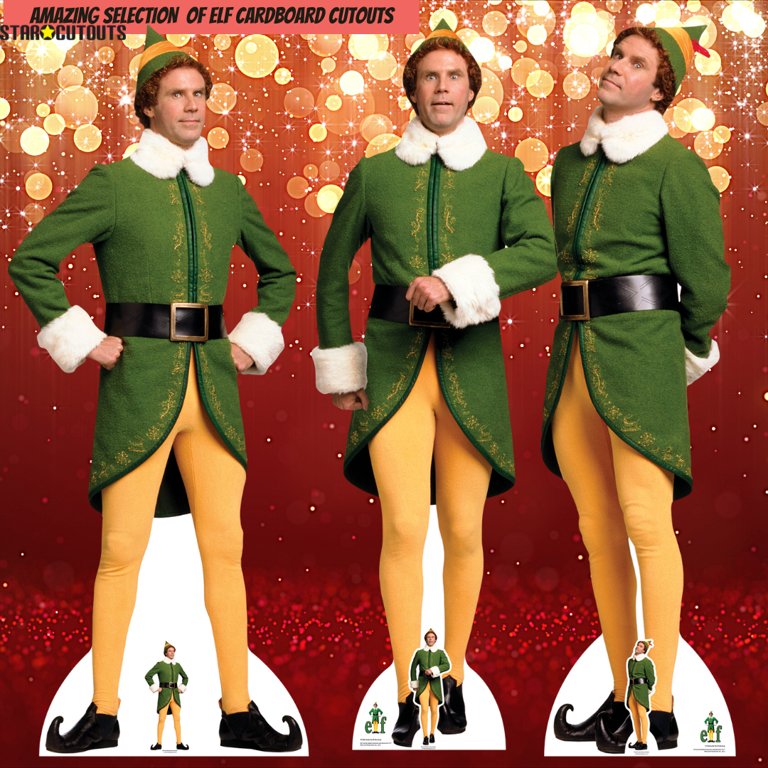 SC1696 Buddy Elf Waiting For Christmas Cardboard Cut Out Height 188cm