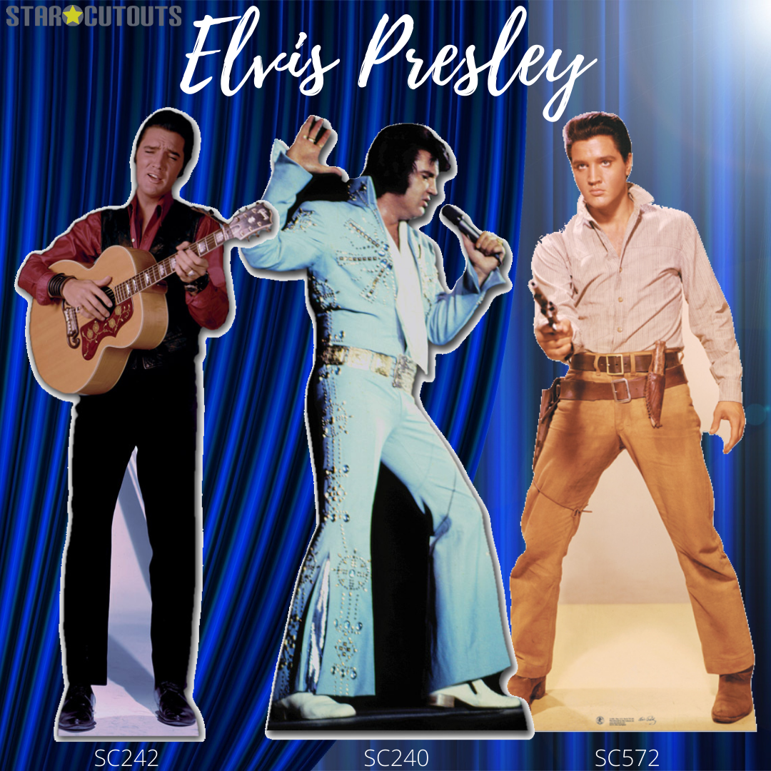 SC236 Elvis 1960s Blue Suit Cardboard Cut Out Height 180cm