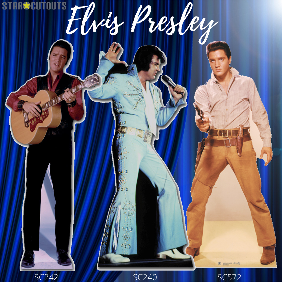 SC577 Elvis Presley Red Jacket and Guitar Cardboard Cut Out Height 186cm