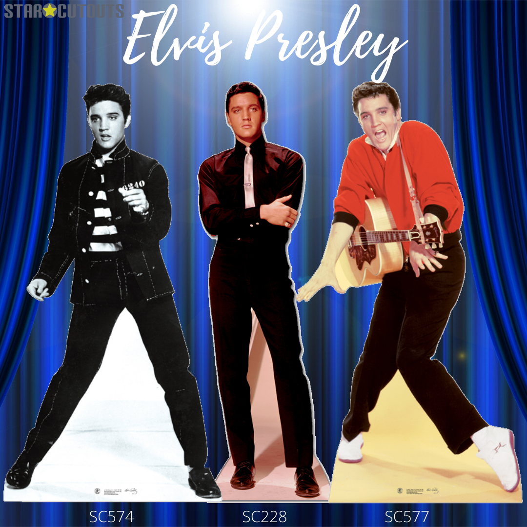 SC241 Elvis Presley Red Shirt and Guitar Cardboard Cut Out Height 180cm