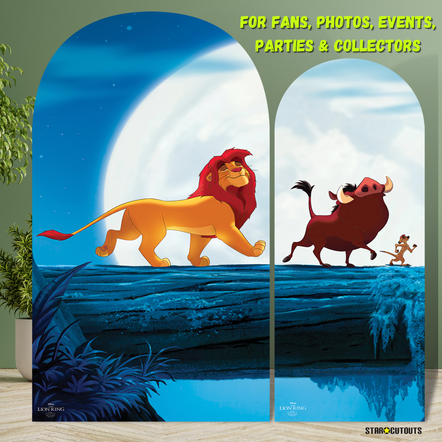 SQ010 Lion King Backdrop Double Cardboard Cut Out Height 185cm
