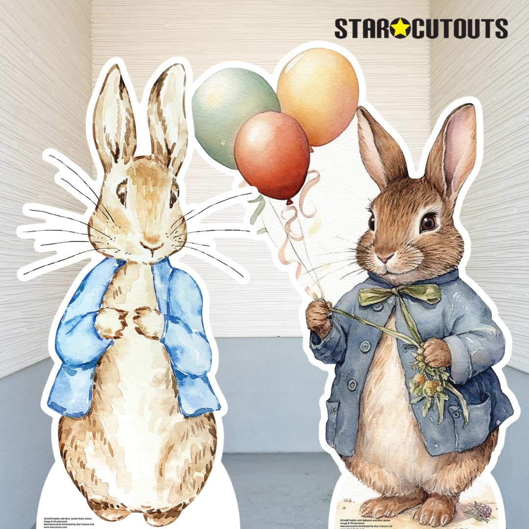 SC4480 Rabbit with Balloons Cardboard Cut Out Height 92cm – Star Cutouts