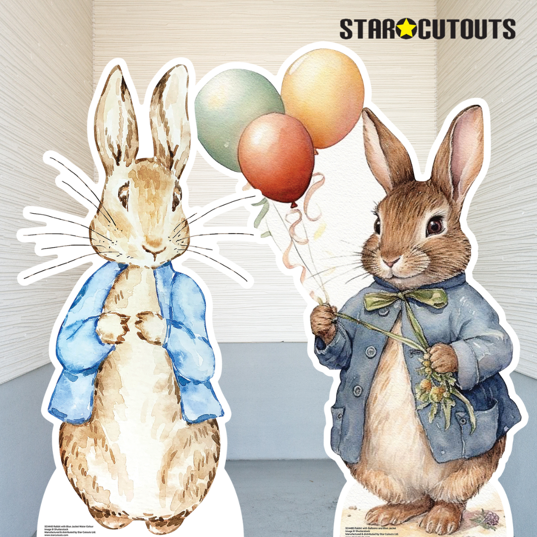 SC4480 Rabbit with Balloons Cardboard Cut Out Height 92cm