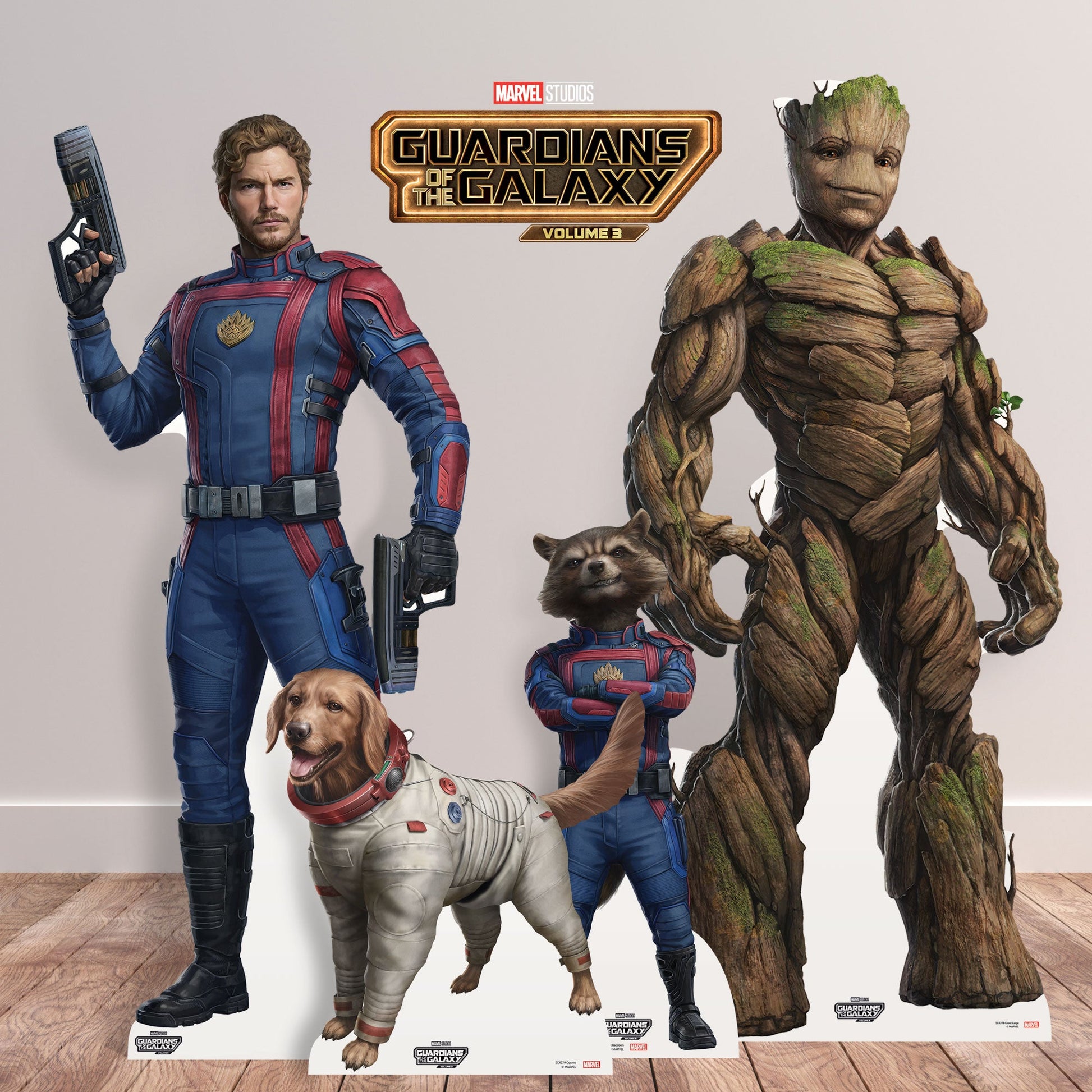 SC4280 Guardians Group Guardians of the Galaxy Three Marvel Cardboard Cut Out With Mini