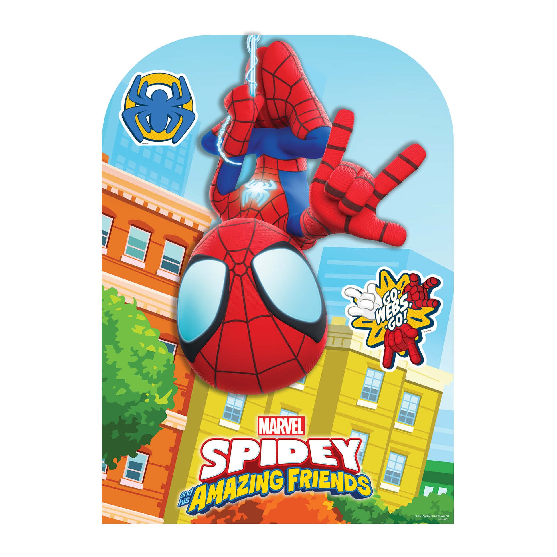SC4321 Spidey Spider - Man Backdrop 3D Cardboard Cut Out Height 126cm