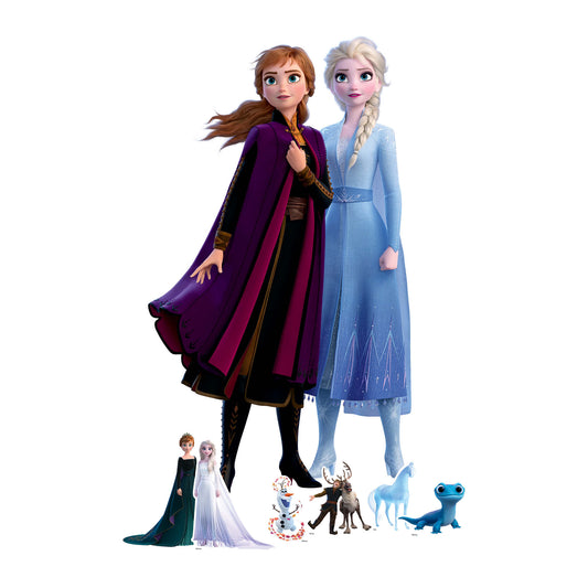 Anna & Elsa Frozen Cardboard Cutout Party Decorations With Six Mini Party Supplies Height 133cm